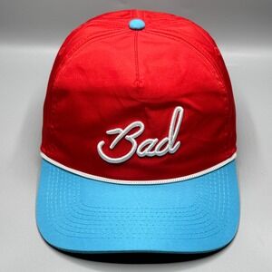Bad Birdie Satin Rope Hat Cap Red Blue White Adjustable Snapback Stretch